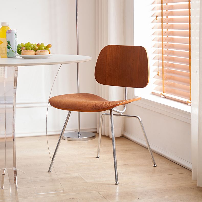 Contemporary Style Wooden Open Back Dining Side Chair for Home