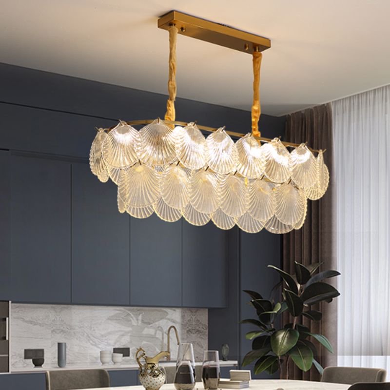 Contemporary Glass Island Lighting Fixture Creative Pendant Light for Dining Room