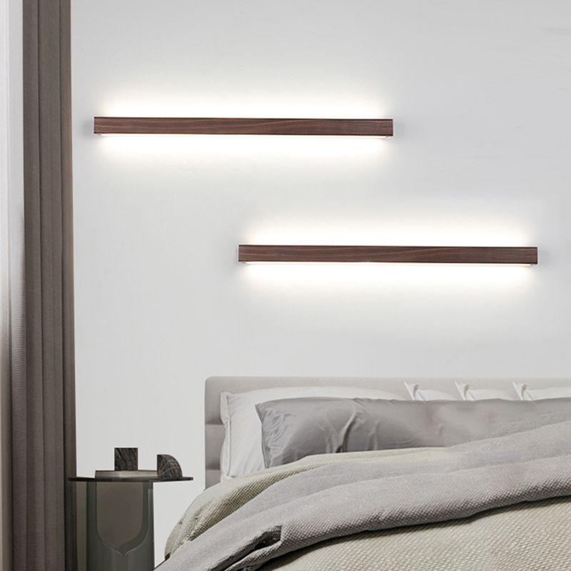 Contemporary Vanity Light Creative Wooden LED Wall Light Sconce for Washroom