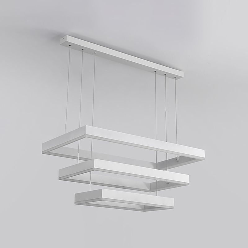 Moderne kroonluchters voor eetkamer Meerdere vierkanten Opgebroken verlichtingsarmaturen voor woonkamer