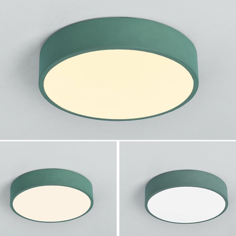 Nordic macaron LED plafonnier rond acrylique abat - jour chambre en fonte bordure
