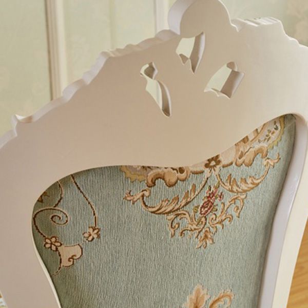 Upholstered European Style Restaurant Side Chair Open White Dining Chair