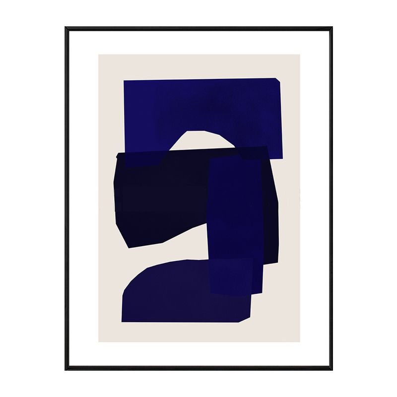 Canvas Textured Art Print Minimalistic Abstract Wall Decor in Dark Color for Bedroom