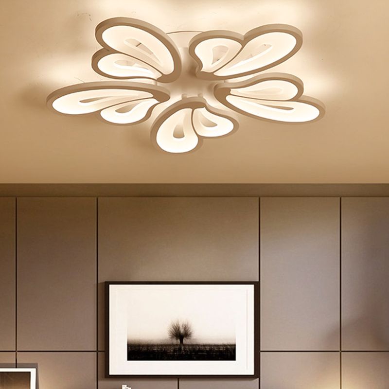 Weiße Deckenbeleuchtung moderne LED -Metall Deckenlampe für Wohnzimmer Schlafzimmer