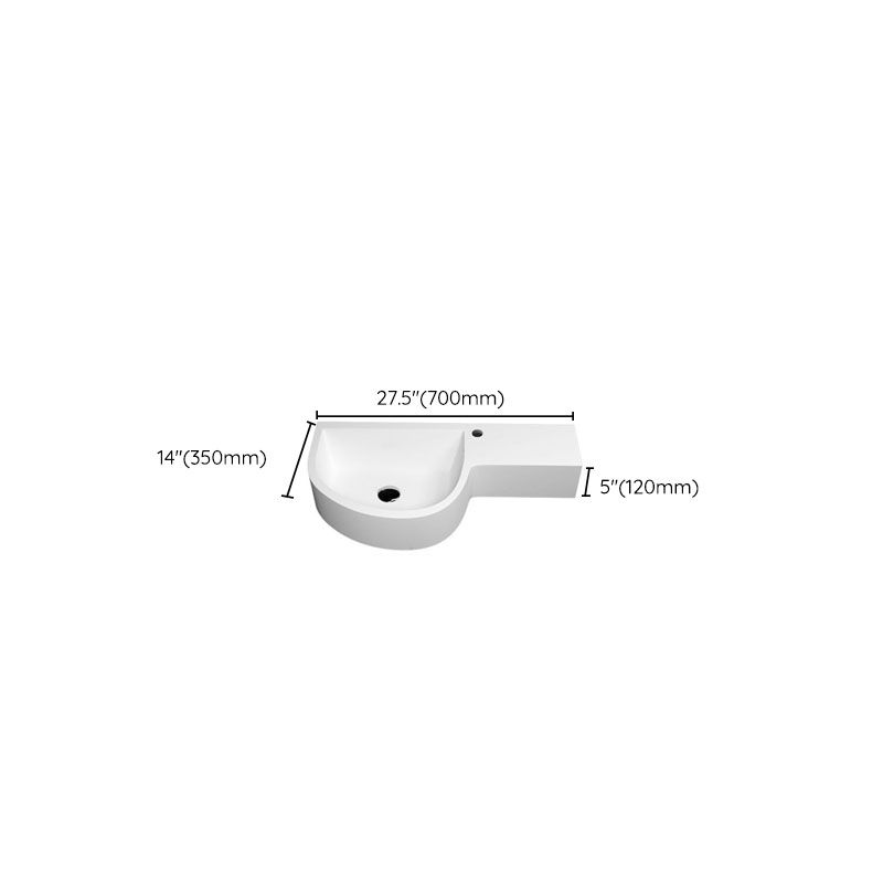 Contemporary Bathroom Sink Man Made Rock Specialty Wall Mount Bathroom Sink without Faucet
