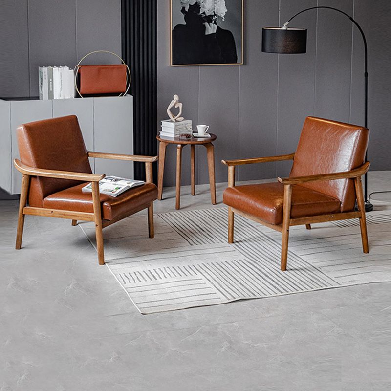Solid Wood Side Chair Stain Resistant Lounge Chair for Living Room