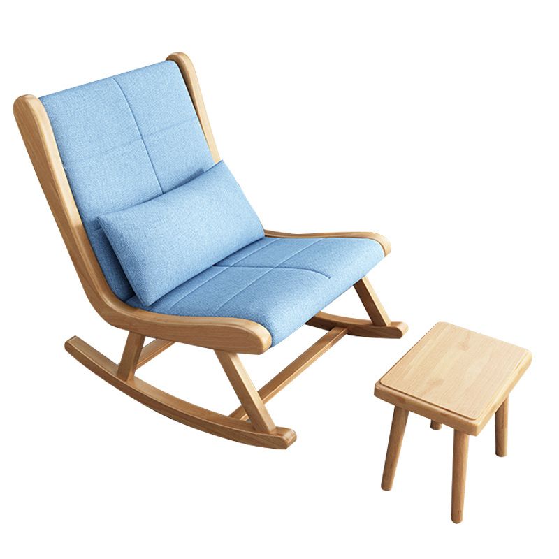Modern Rocking Chair Solid Color Indoor Rocker Chair with Wood Legs