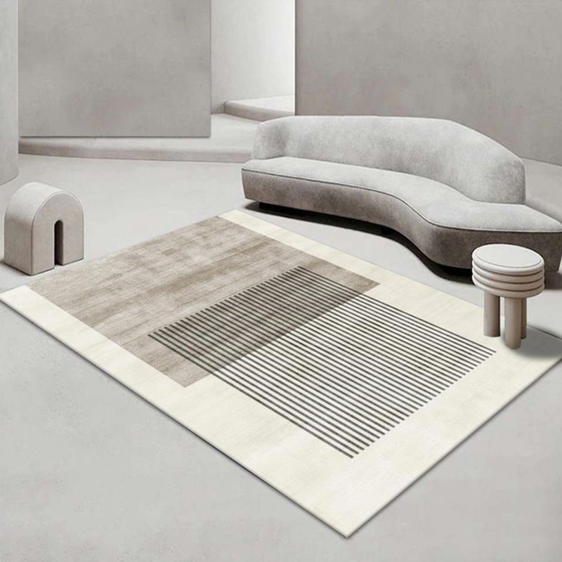 Modern Style Line Painting Rug Rectangle Stain Resistant Rug for Home Decor
