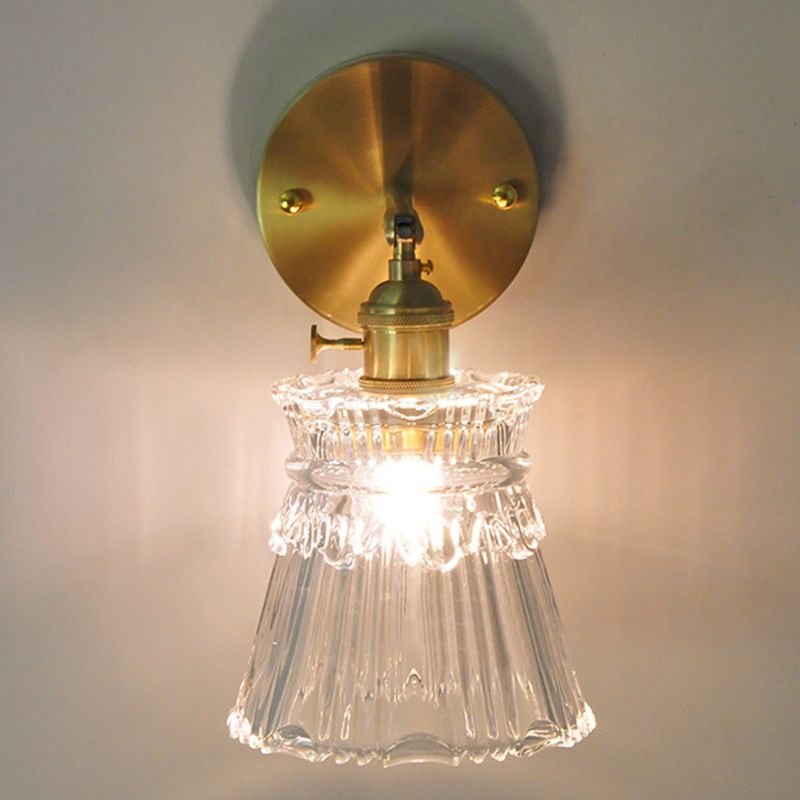 1 luminaire d'éclairage industriel léger avec verre côtelé pressé Light pour la salle de bain de la chambre à coucher