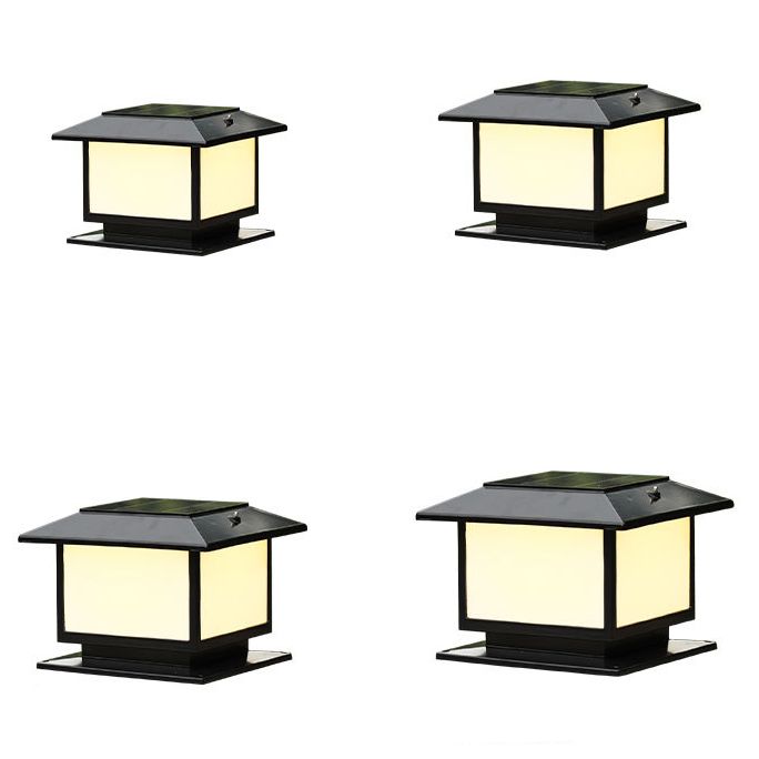 Black Outdoor Lights Metal Waterproof Pillar Lamp for Garden