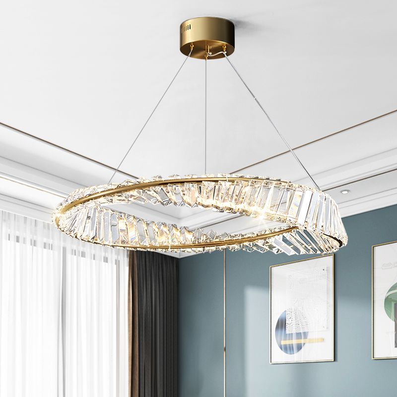 Moderno lampadario circolare a pendente a sospensione semplice a led per soggiorno per soggiorno