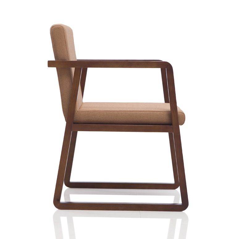 Silla lateral de comedor de madera tradicional, silla de comedor con respaldo sólido para el hogar con brazo