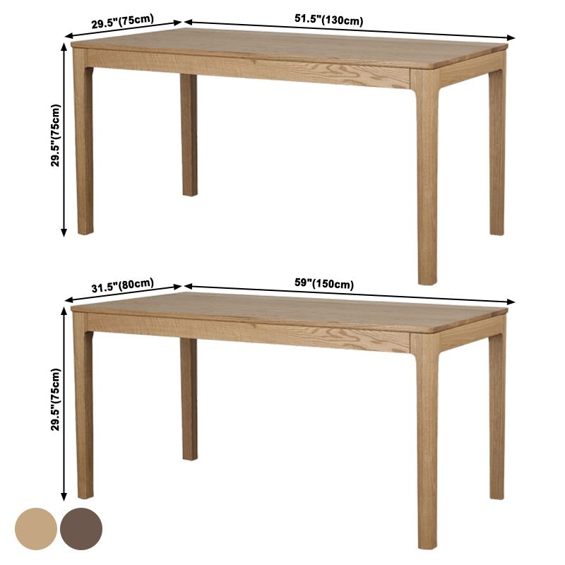 Mesa rectangular de madera maciza, mesa de cocina moderna con 4 patas para restaurante