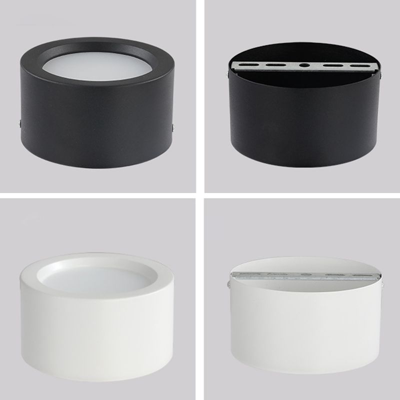 Lámpara de techo LED con forma cilíndrica, hierro moderno, 1 luz, montaje empotrado para pasillo
