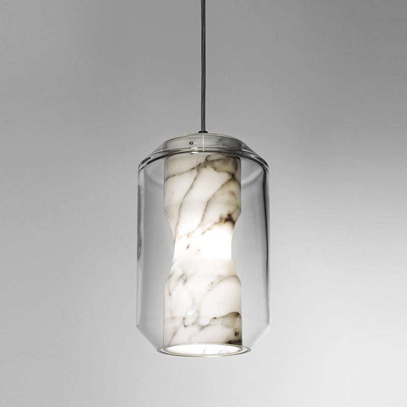 Pendentif de style moderne pierre lumineuse 1 lumière suspendue Lumière en blanc pour le chevet