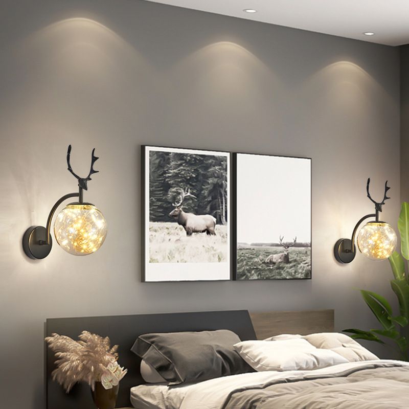 Nodric Style Creative Wall Lamp LED Glass Globe Wall Sconce for Aisle