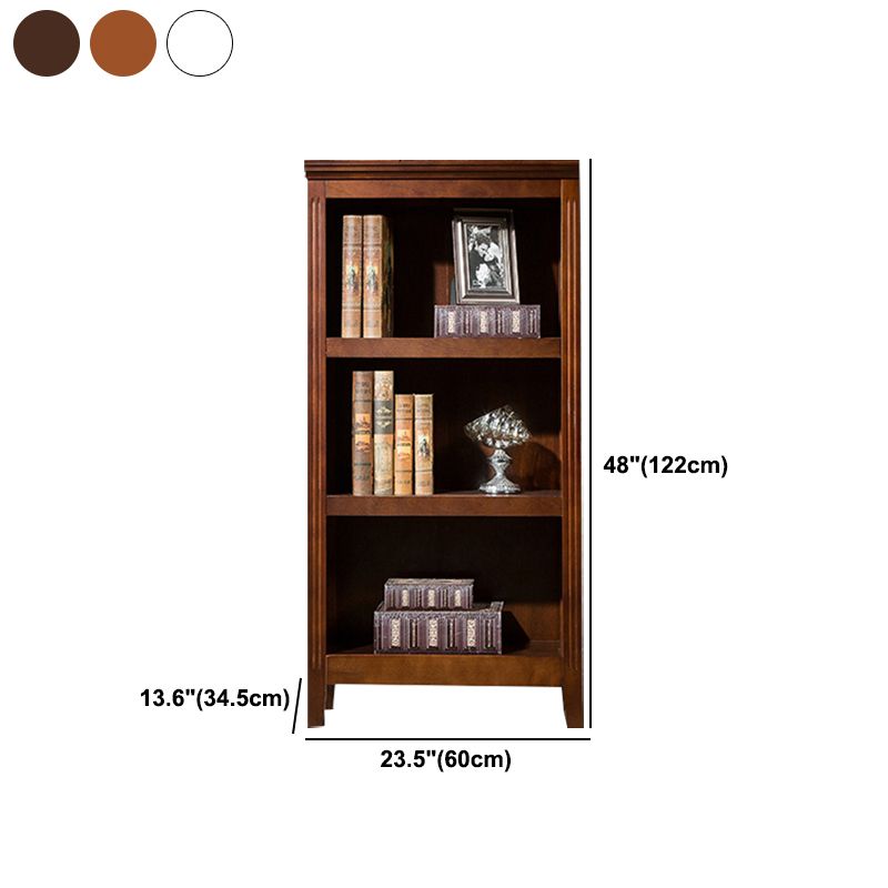 Contemporary Style Bookshelf Solid Wood Closed Back Bookcase for Office and Home