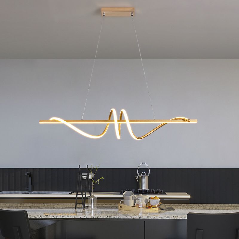 LED Kitchen Island Lighting Modern Golden/Black Ceiling Light for Foyer