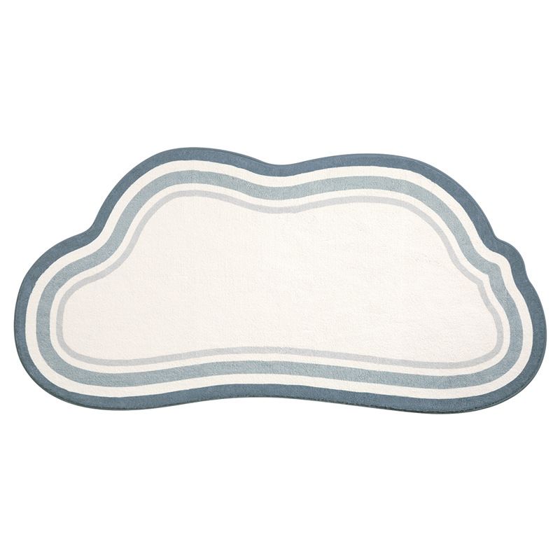 Novelty Cloud Shape Rug Funky Polyester Rug Anti-Slip Backing Washable Carpet for Home Decor