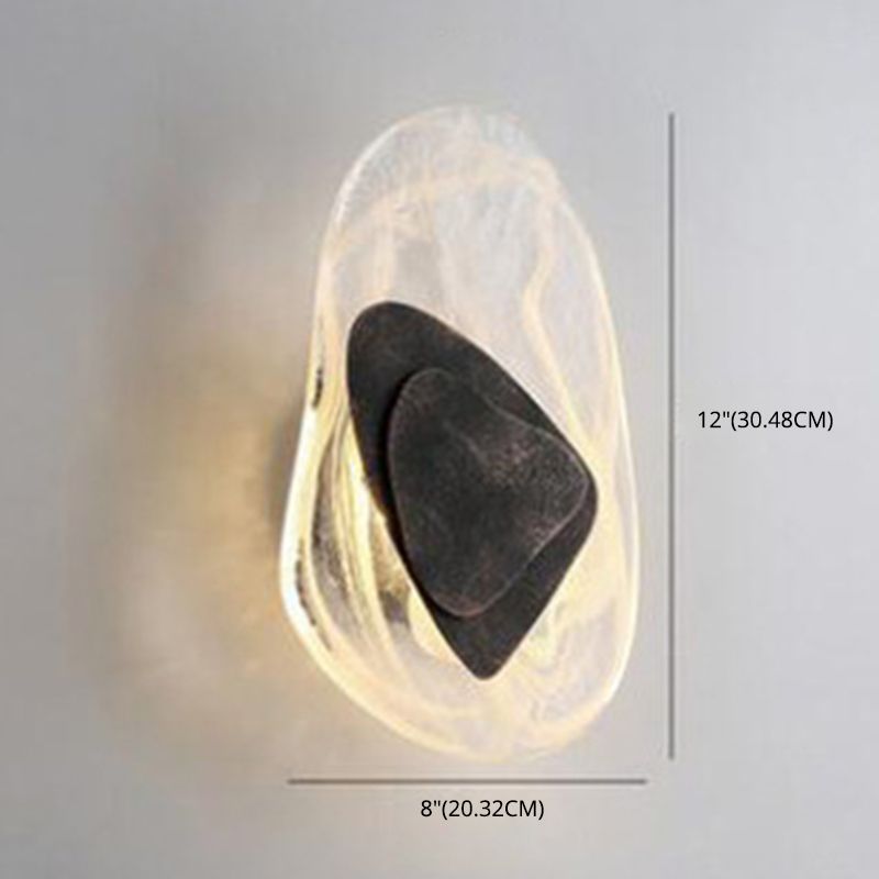 Oval Crystal Glass Wall Sconce Postmodern LED Wall Mounted Light for Living Room