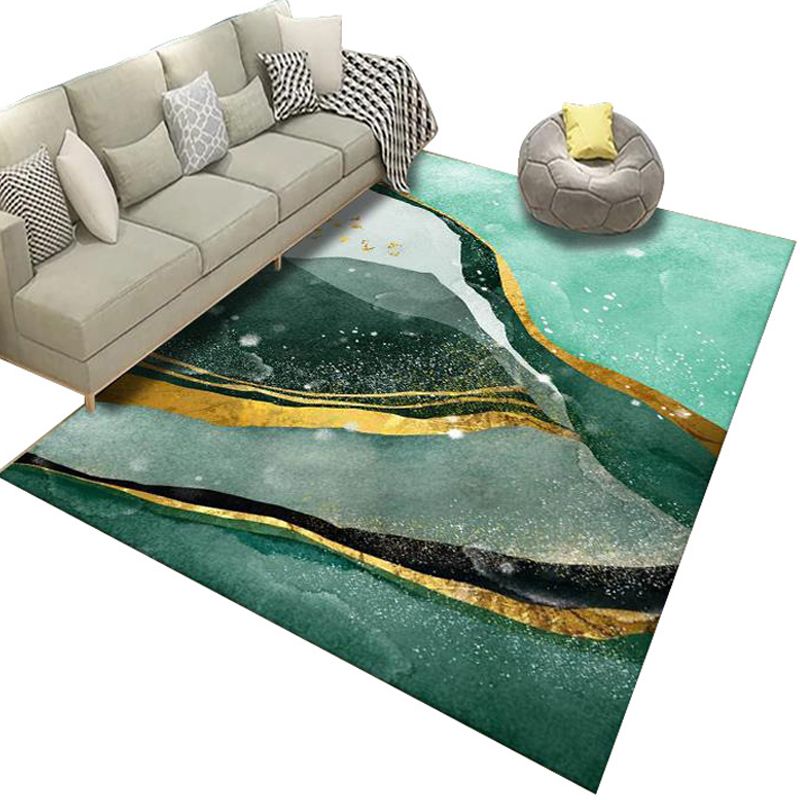 Contemporary Indoor Rug Trendy Area Carpet Polyester Stain Resistant Rug for Living Room