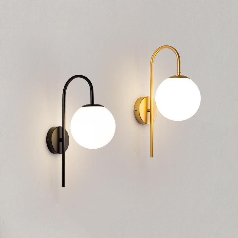 Ball Glass Shape Wall Light Modern Style 1-Light Wall Light Sconce