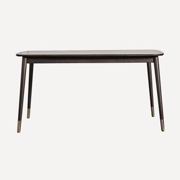 Rectangle 4 Legs Luxury Style Dining Table Wood Color Fixed Table of Solid Rubberwood