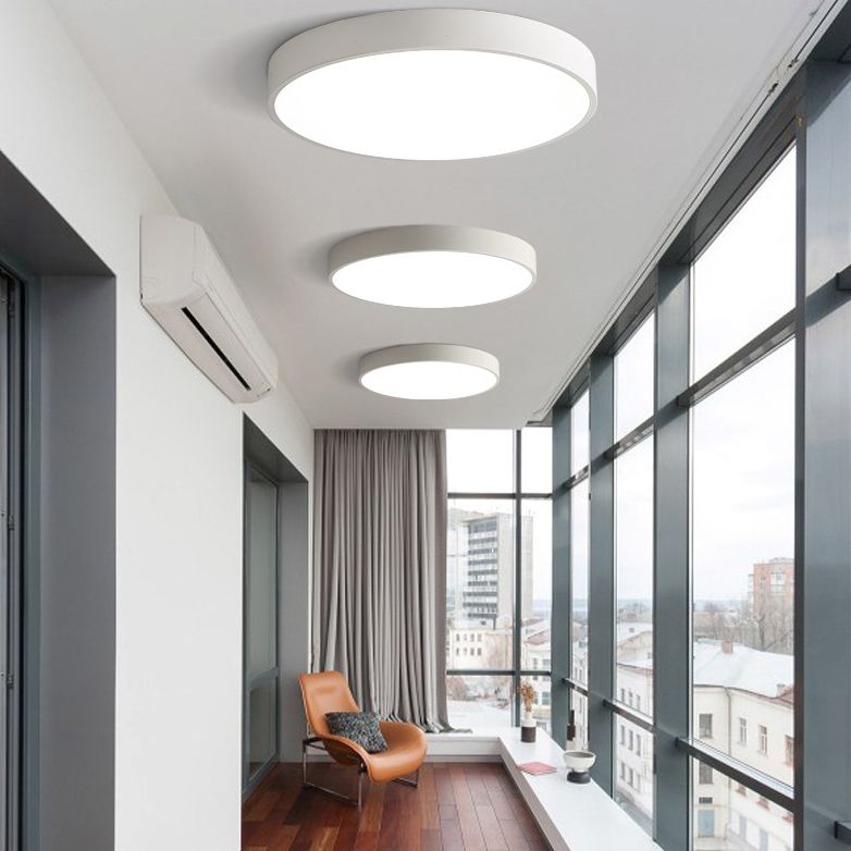 Round Simplicity LED Lighting Fixture 2" Ultra-thin LED Ceiling Lamp for Bedroom