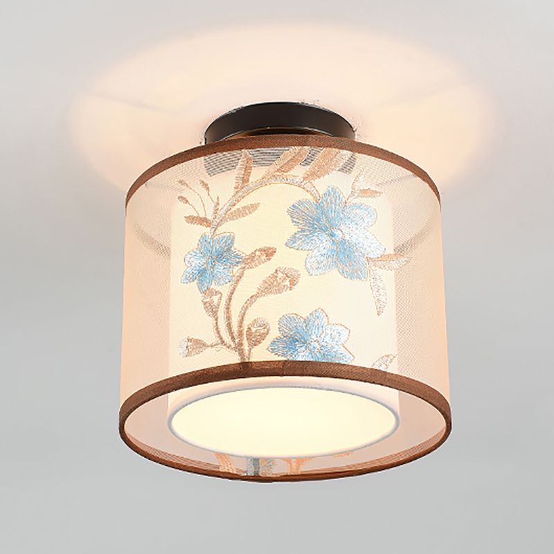 Plafonnier encastré en tissu, plafonnier de Style chinois pour salon
