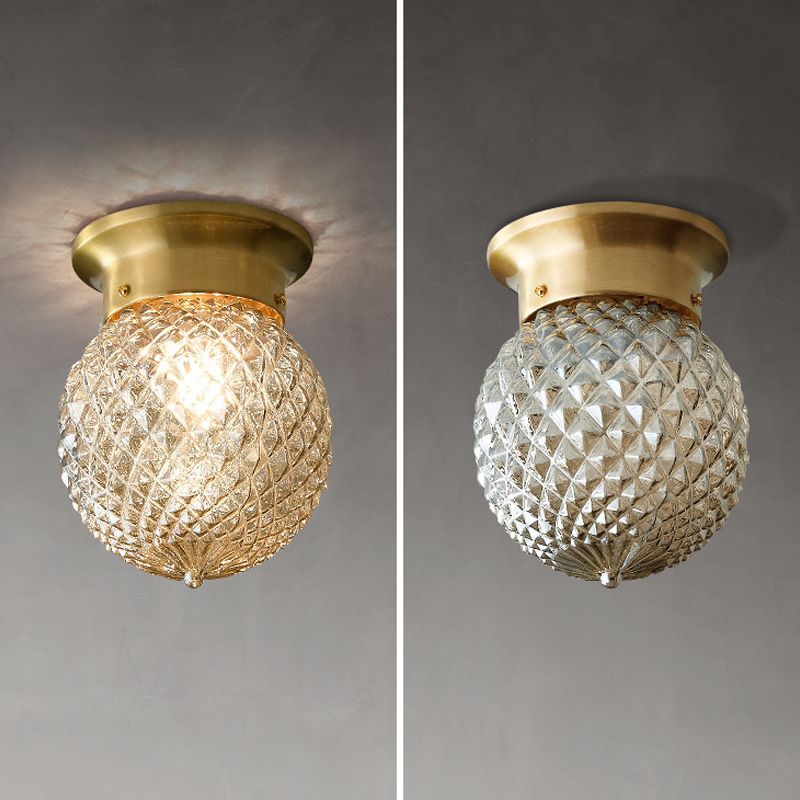 Plafonnier géométrique en verre et Bronze, Style créatif moderne, en cuivre, pour couloir