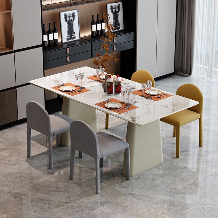 Modern Style 1/5/7 Pieces Dining Set Rectangle Stone Dining Table for Dining Room