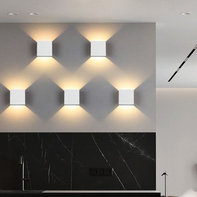 Nordic Minimalism Square Led Wall Light Frosted Aluminiumlegierung Mini -Wandlampe für Schlafzimmer