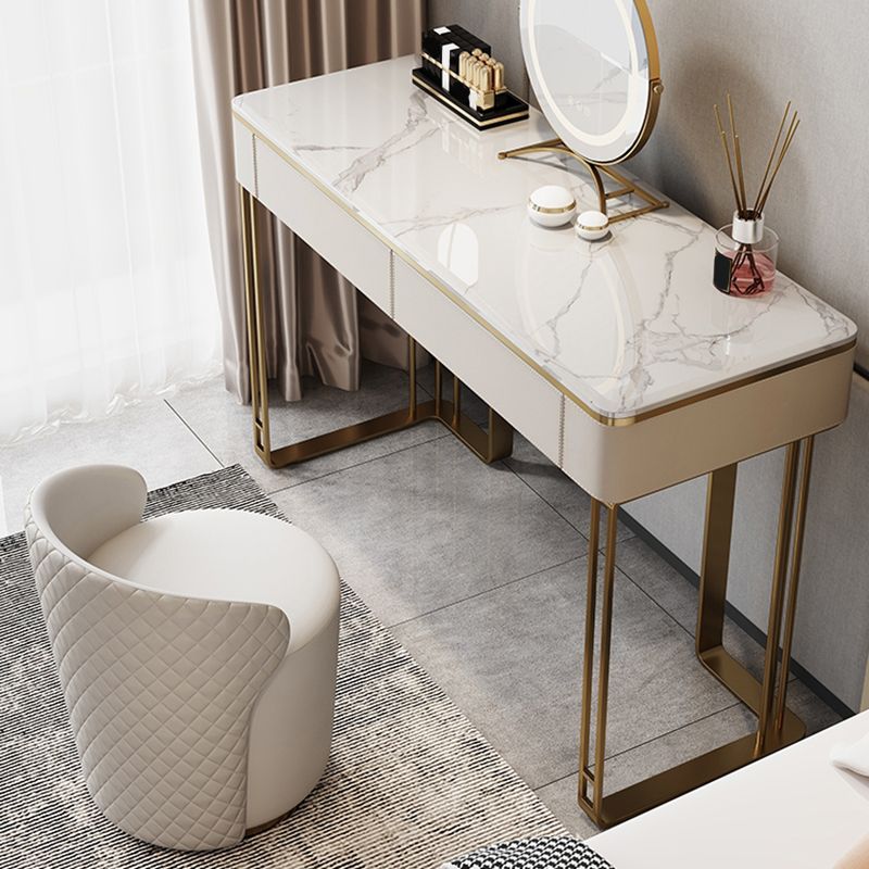 Glam 29.5" Tall Makeup Vanity Desk 2-Drawer Wood Dressing Table