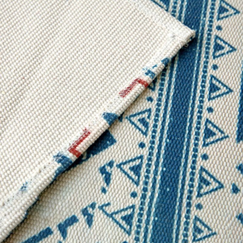 Alfombra con estampado de rayas contemporáneas, alfombra mezclada de algodón con flecos para decoración del hogar
