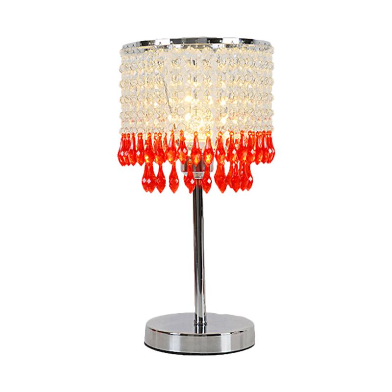 Crystal perled rouge / rose / violet lampe 2 niveaux Pichet à pain de nuit moderniste simple