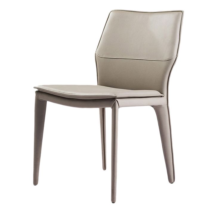 Contemporary Metal Dining Room Chair Armless Leather Dining Chairs for Home Use