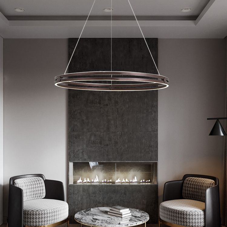 Modern Minimalism LED Pendant Light Silicone Linear Chandelier for Living Room