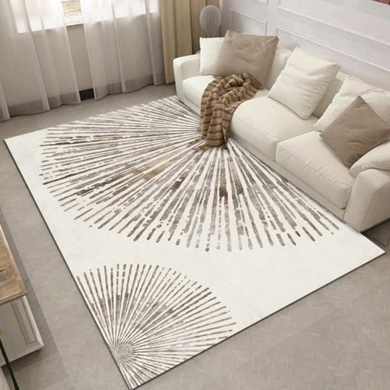 Light Brown Graphic Rug Polyester Modern Rug Washable Rug for Drawing Room