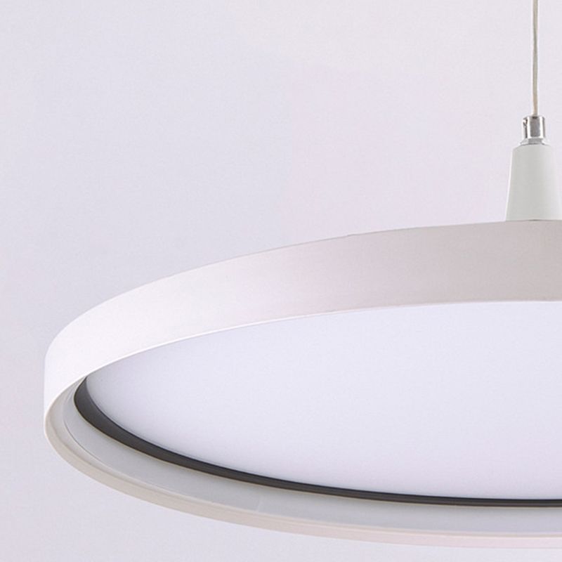 Moderne minimalistische LED -hangende lamp Aluminium cirkelvormige hanglamp met siliconen schaduw