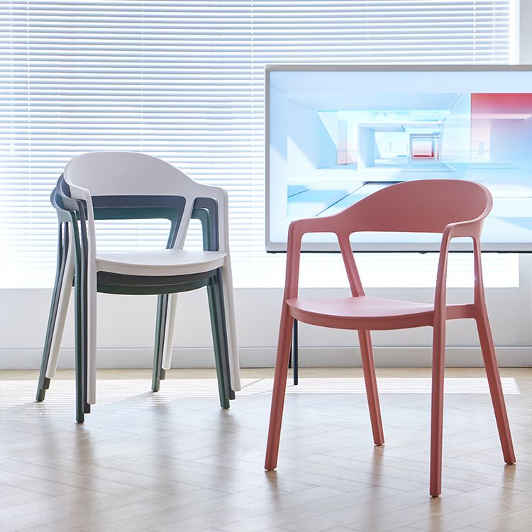 Nordic Style Matte Finish Plastic Armless Dining Chair for Home