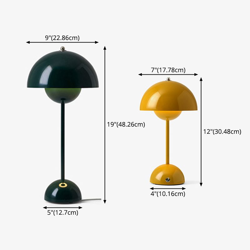 Lampada da tavolo moderna e minimalista a LED Lampada da tavolo Macaron emisfero in ferro battuto per camera da letto