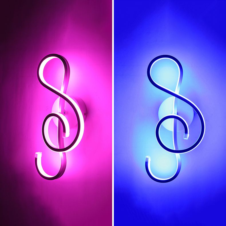 Salon moderniste applique murale noire LED simple mural