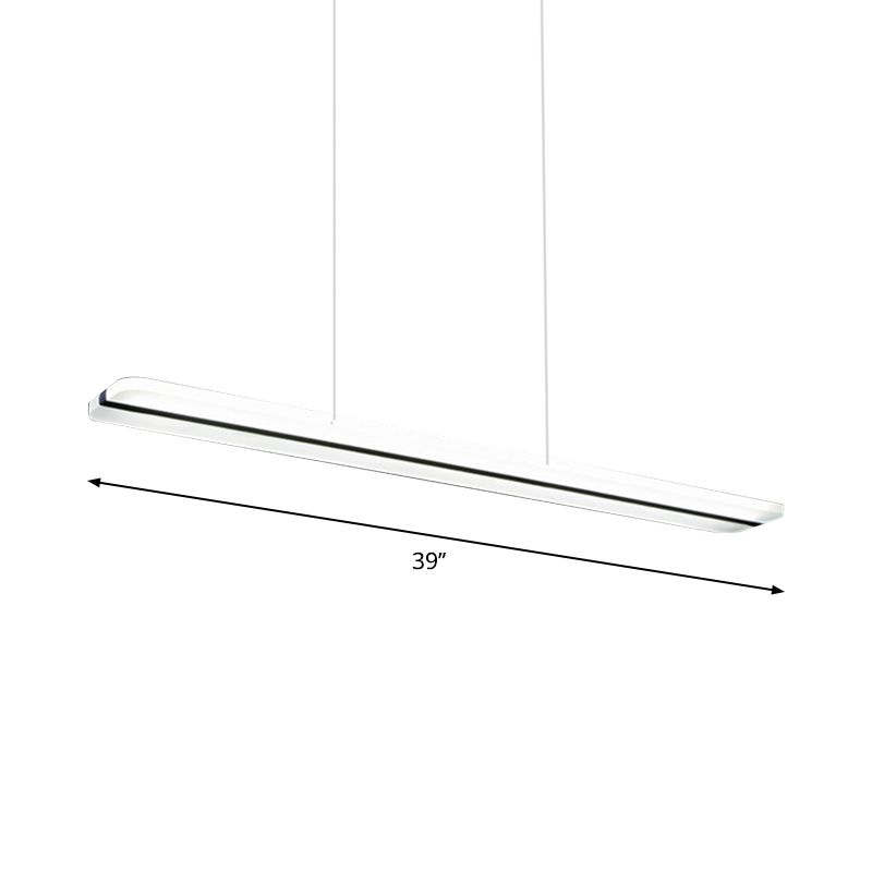 Gebogene/gerade Linie Esszimmer Anhänger Acryl minimalistische LED Hängende Decke Licht in schwarzem, warmem/weißem Licht