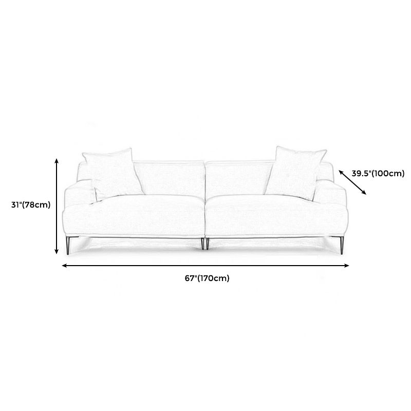 Linen Recessed Arm Sofa 38"W Modern Cushions Sofa for Living Room