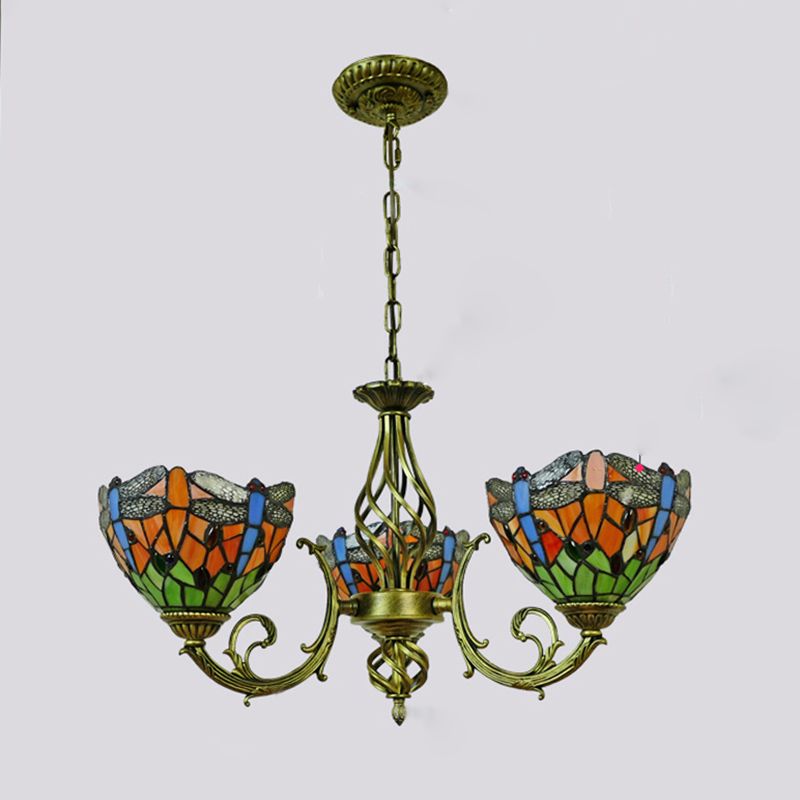 Tiffany Creative Sputnik Light Light Light Ironing Lampada con tonalità di vetro colorato