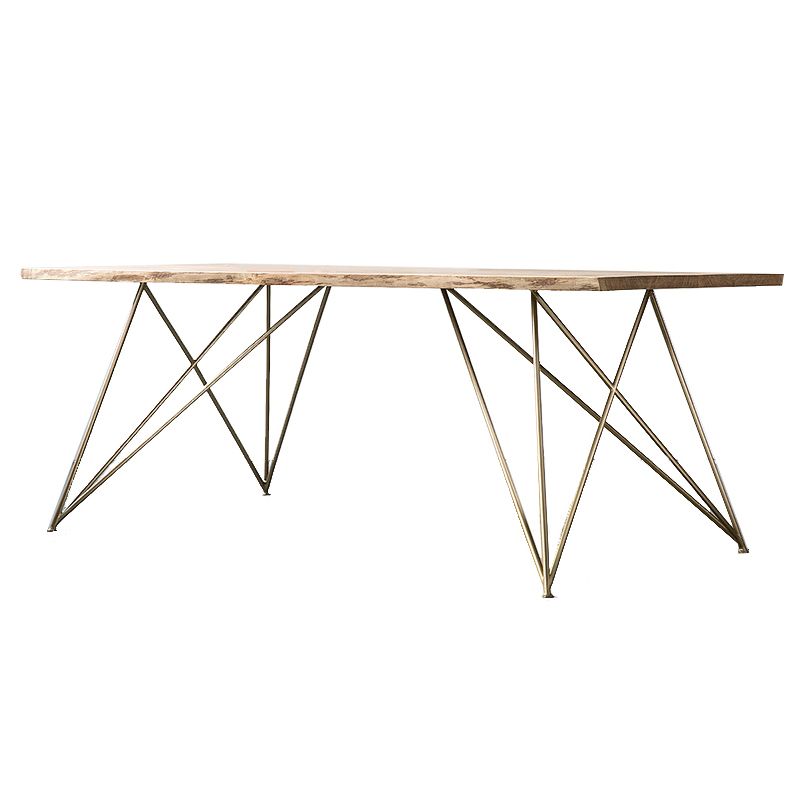 Table de salle à manger en bois de style industriel, table de forme rectangulaire avec base à 4 pieds