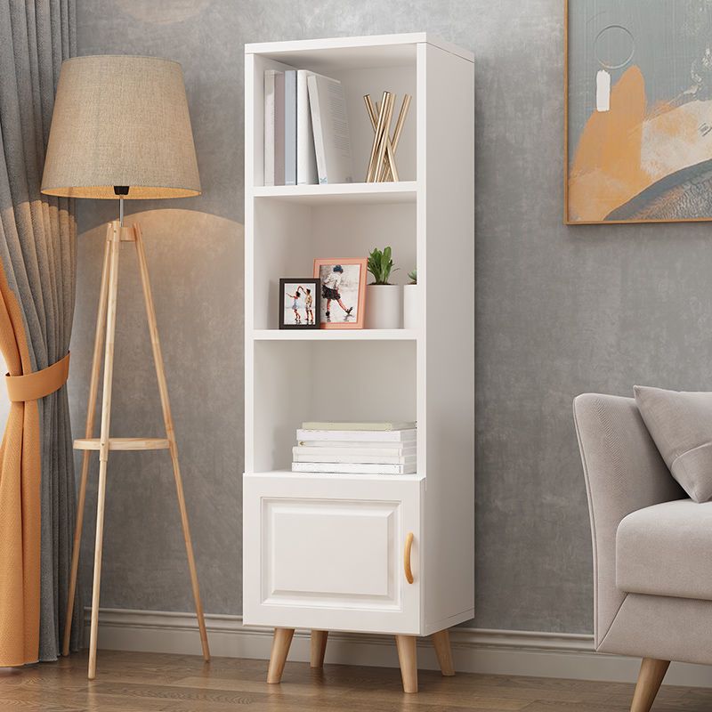 Contemporary Closed Back Bookshelf Standard Engineered Wood Bookcase