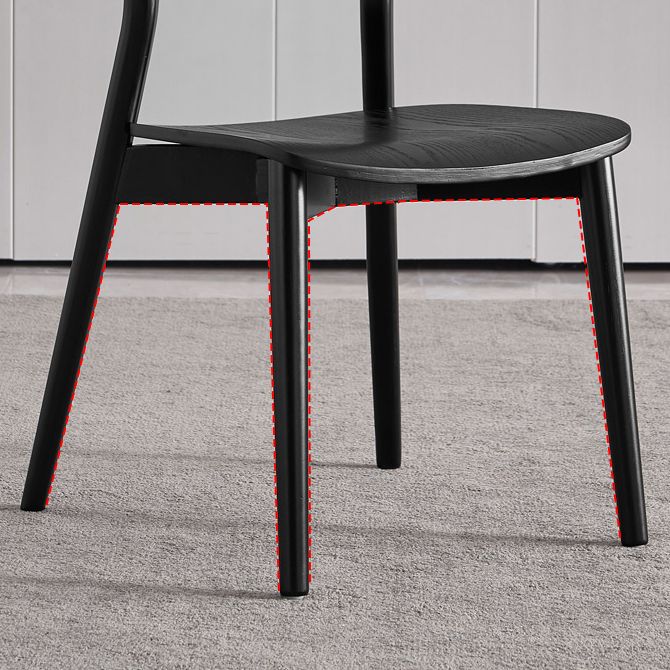 Chaises de salle à manger latérales contemporaines en bois avec chaises sans bras de salle à manger à 4 pieds