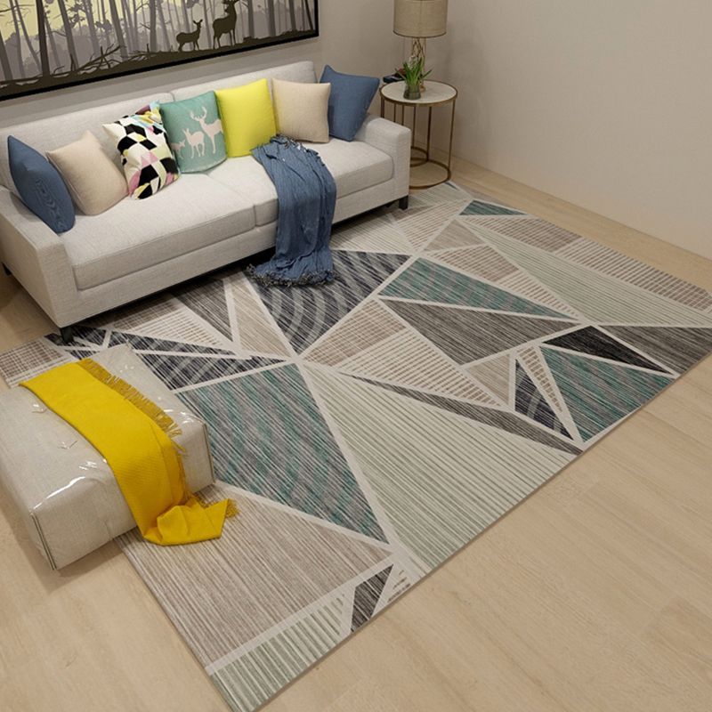 Aesthetics Modernist Rug Soft Color Geometrical Patterned Carpet Stain Resistant Rug for Home