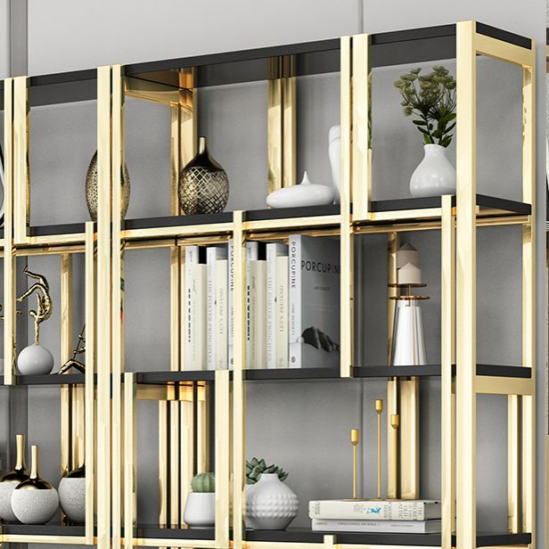 Contemporary Style Bookshelf Metal Open Back Bookcase for Home Office